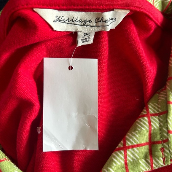 NWT HERITAGE CHARMS Red CHRISTMAS Tree Boat Print Long Sleeve Collared Shirt PS - Picture 5 of 8